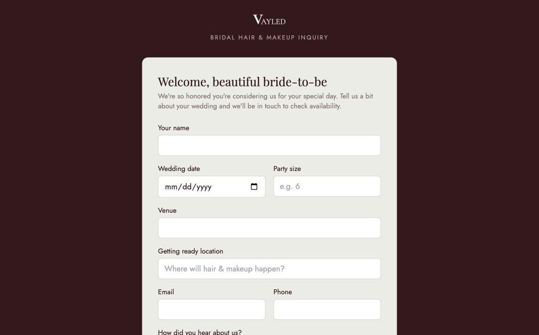 Inquiry form